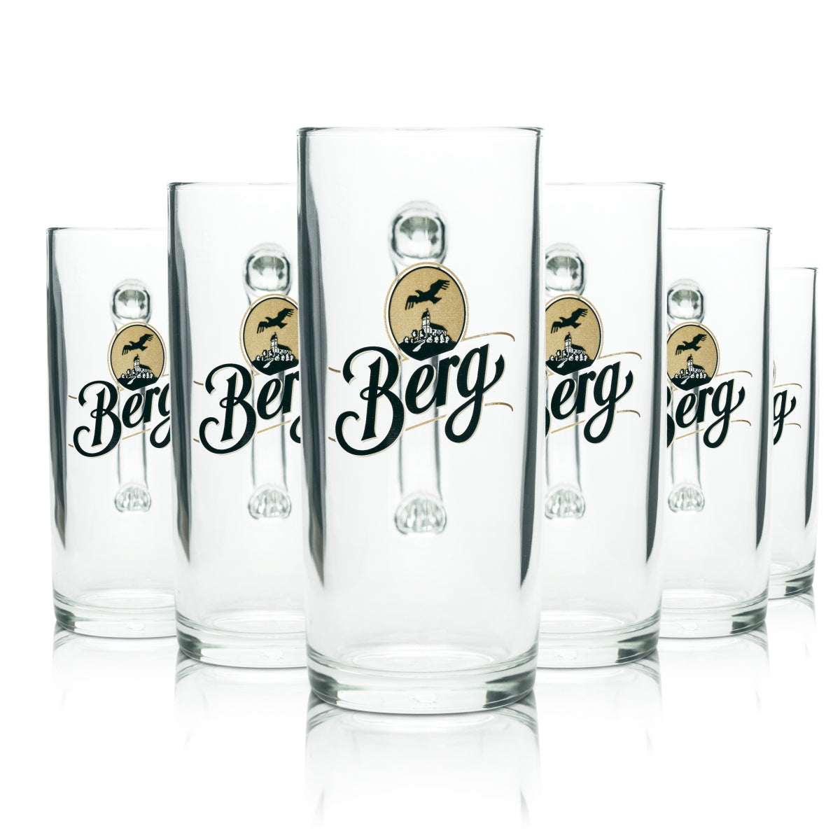 6 verres à bière Berg Brauerei 0,5 l, chopes Sahm Seidel avec anse
