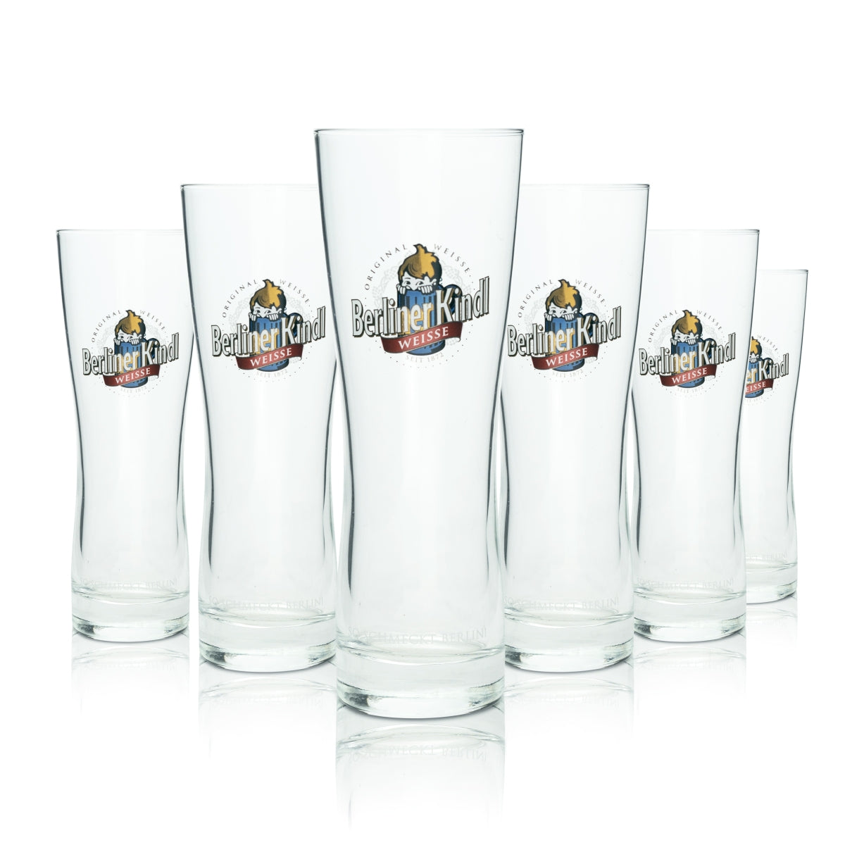 6 verres à bière Berliner Kindl 0,3 l, verres à long drink tulipe Weisse Sahm Willi