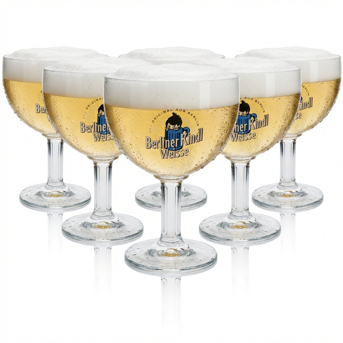 6 verres à bière Berliner Kindl Weisse en forme de coupe, 0,3 l
