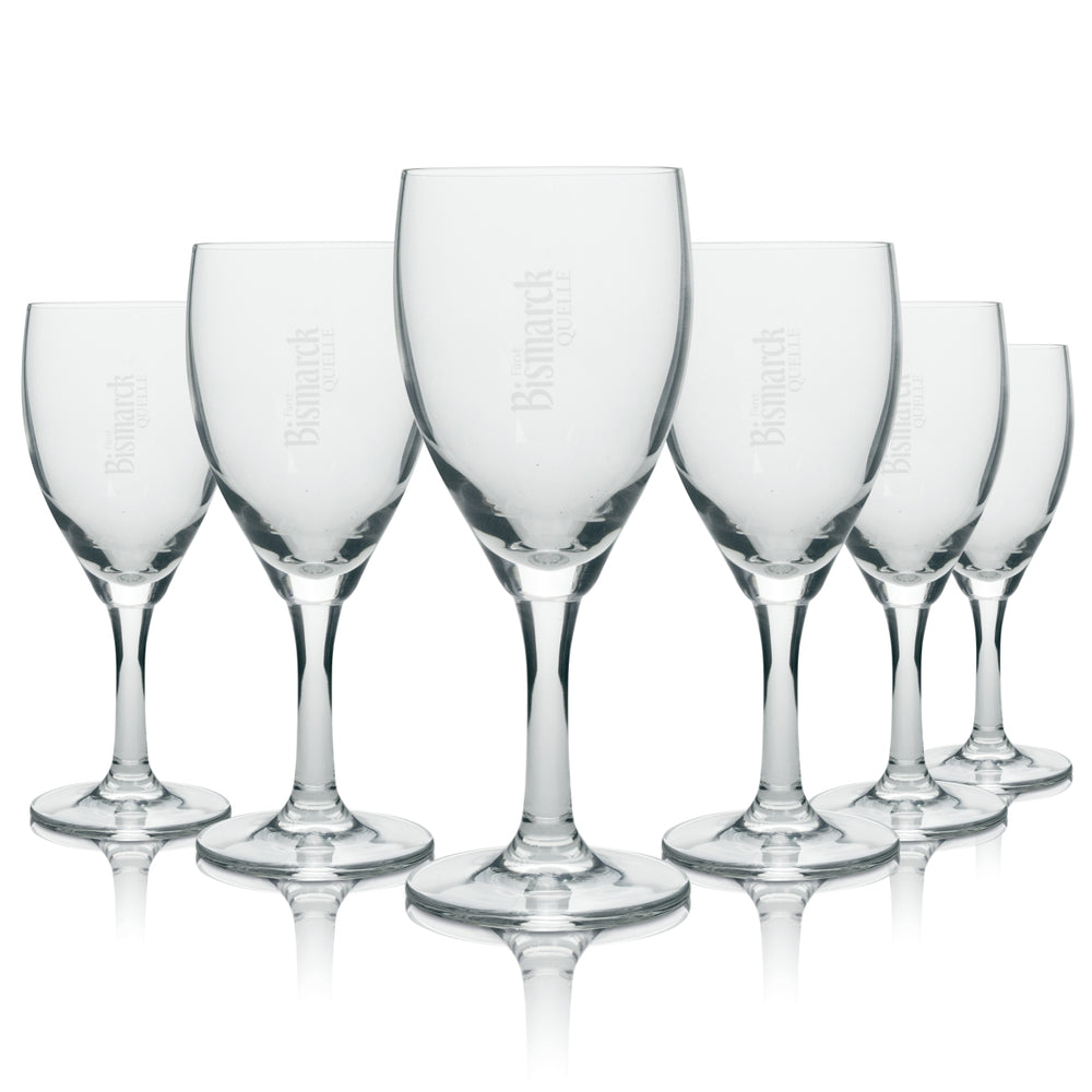 6 verres à eau Bismarck, calice, inscription horizontale Ritzenhoff