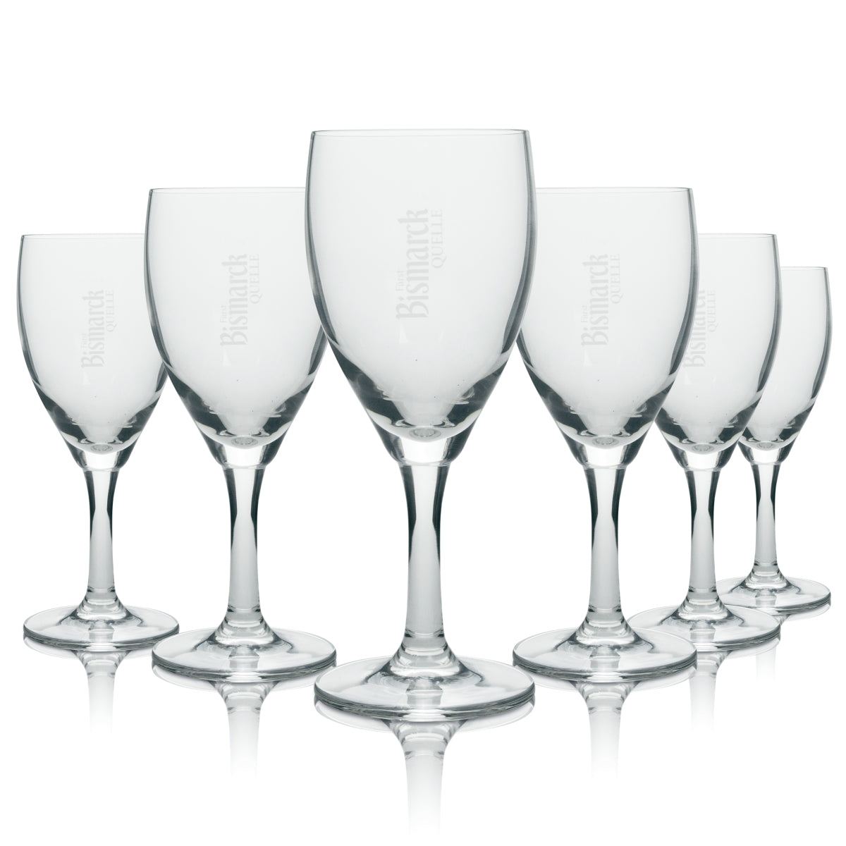 6 verres à eau Bismarck, calice, inscription horizontale Ritzenhoff