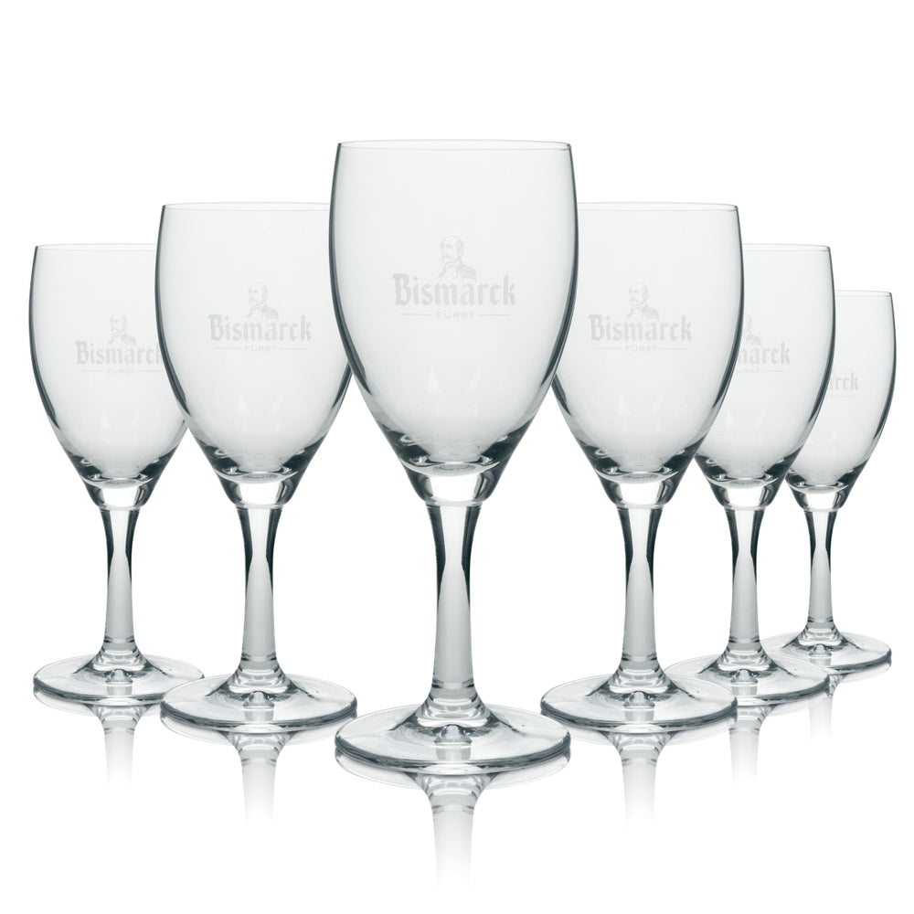 6 verres à eau Bismarck, calice blanc avec inscription « Ritzenhoff » 26 cl