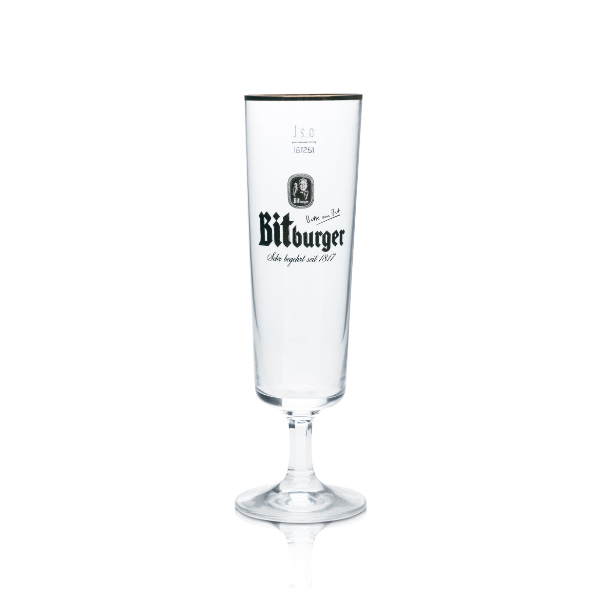 6 verres à bière Bitburger 0,2 l, forme tulipe, bord doré, brasserie, gastronomie, bar, pils – Vue 2