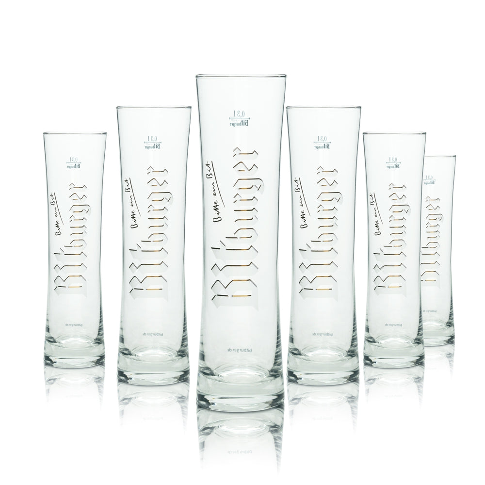 6 verres à bière Bitburger 0,3 l Sahm Willi Verres Pils Tumbler Coupe Tulipe