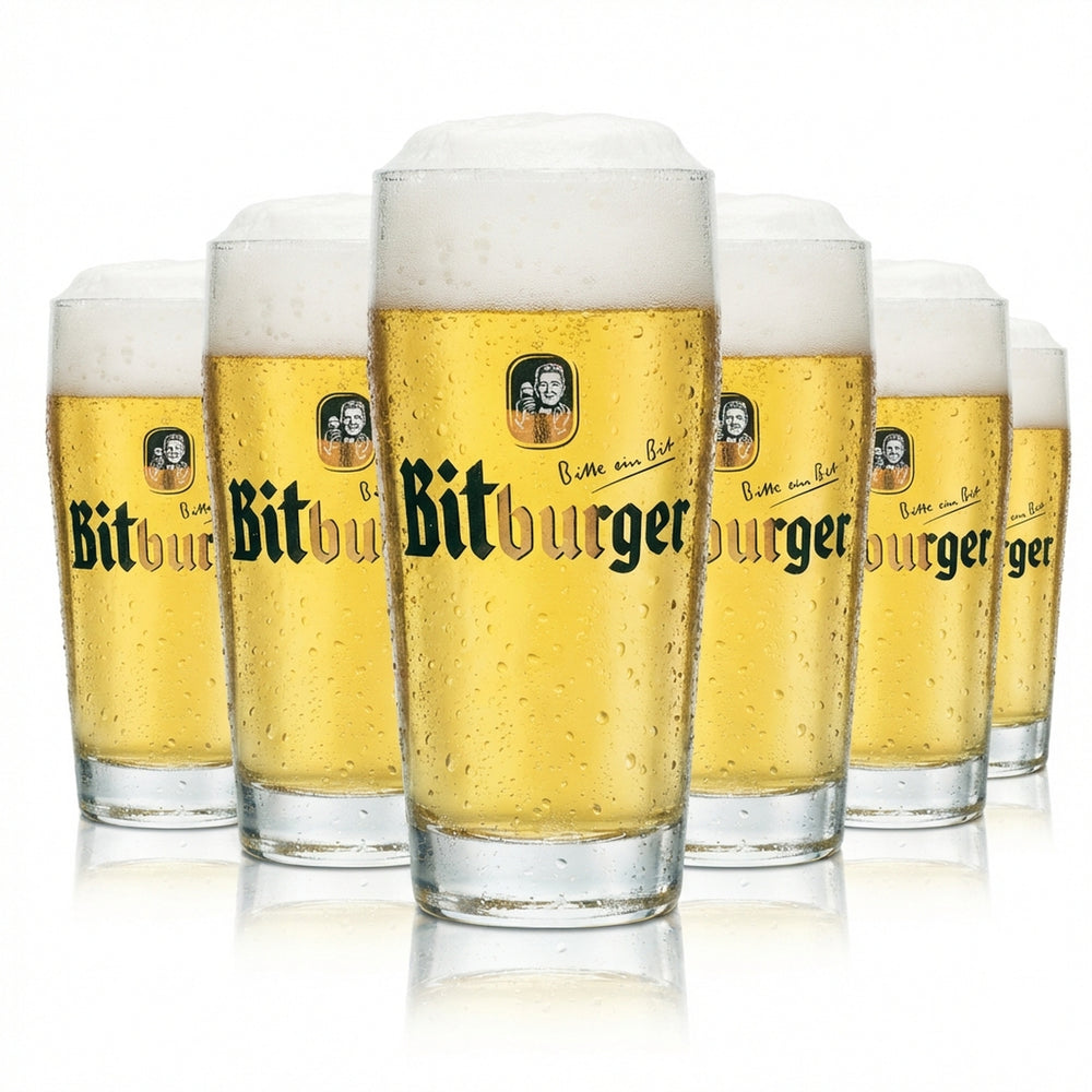 6 verres à bière Bitburger 0,3 l Willi Becher Sahm Pils Willy Cup Brasserie Bar