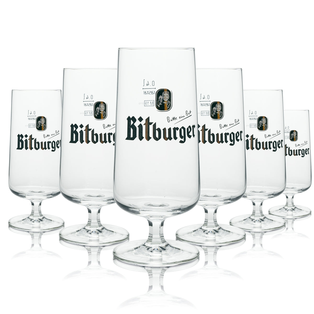 6 verres à bière Bitburger de 0,4 l, modèle « Exclusiv Pokal » en forme de tulipe – Vue 2
