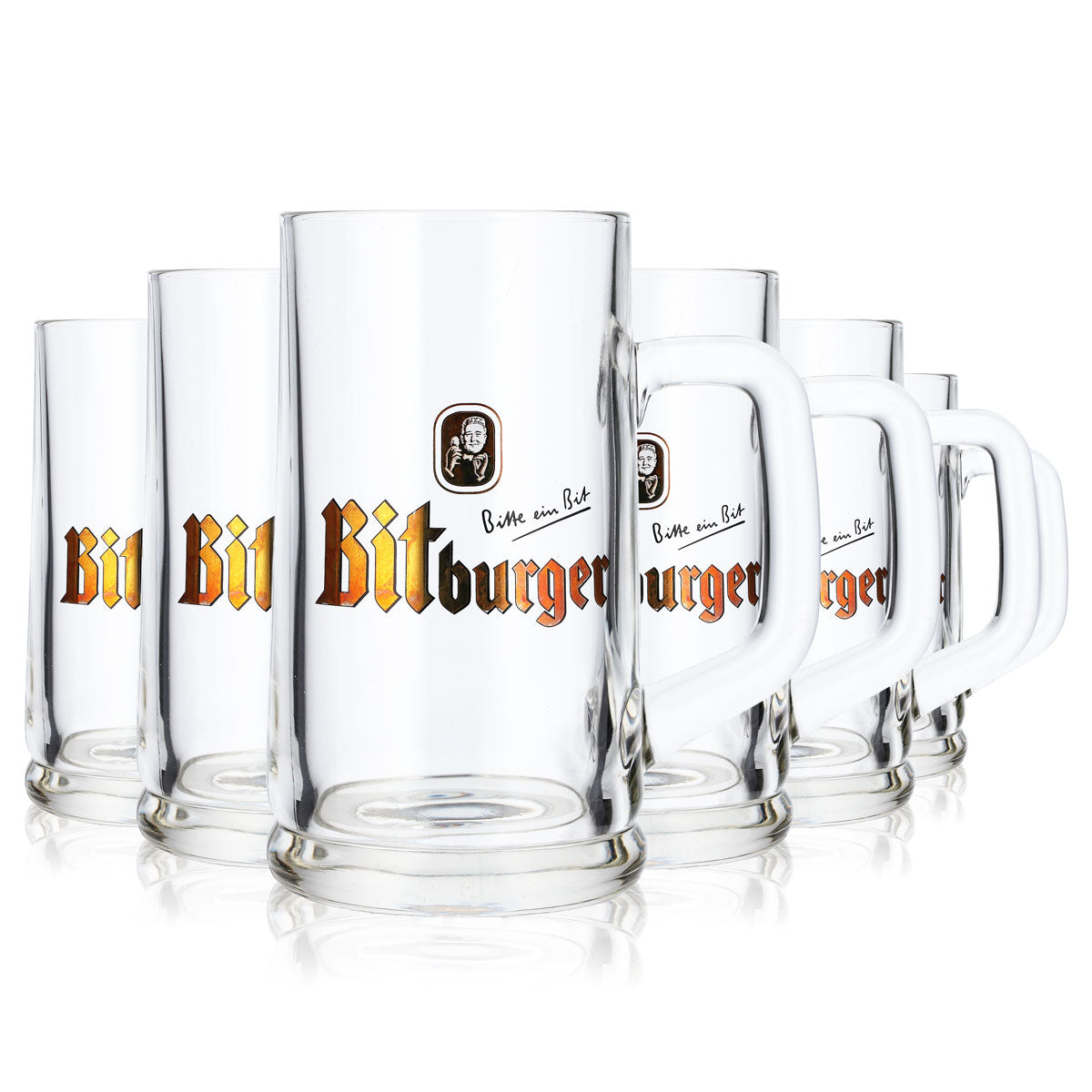 6 verres à bière Bitburger Humpen 0,3 l Rastal – Vue 2