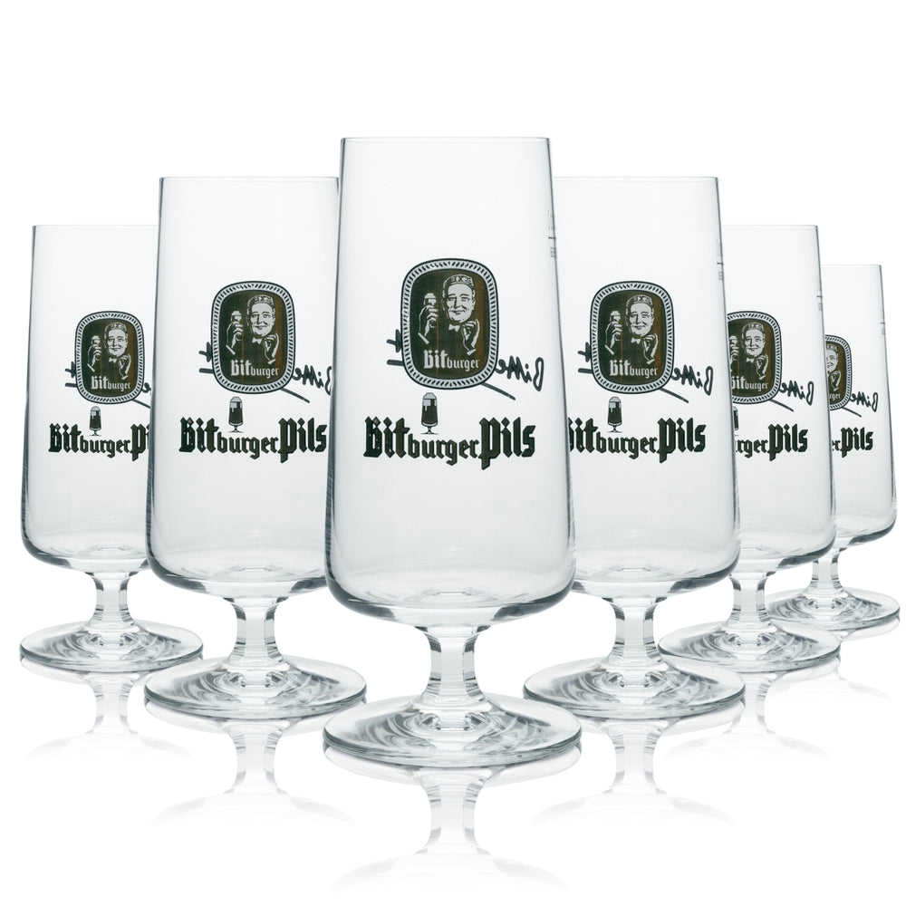 6 verres à bière Bitburger Pils « Bitte ein Bit » Rastal, 300 ml