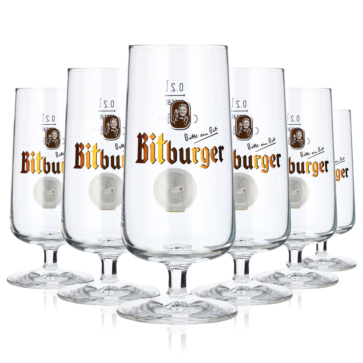 6 verres à bière Bitburger en forme de coupe 0,2 l avec puce NFC Rastal – Vue 5