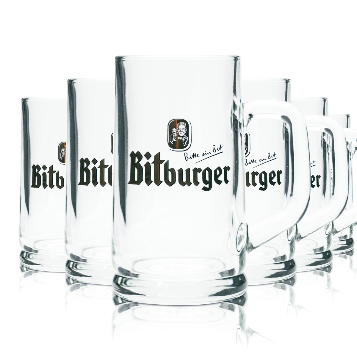 6 verres à bière Bitburger 0,25 l, chopes Humpen Seidel Pils, calibrés, pour la restauration