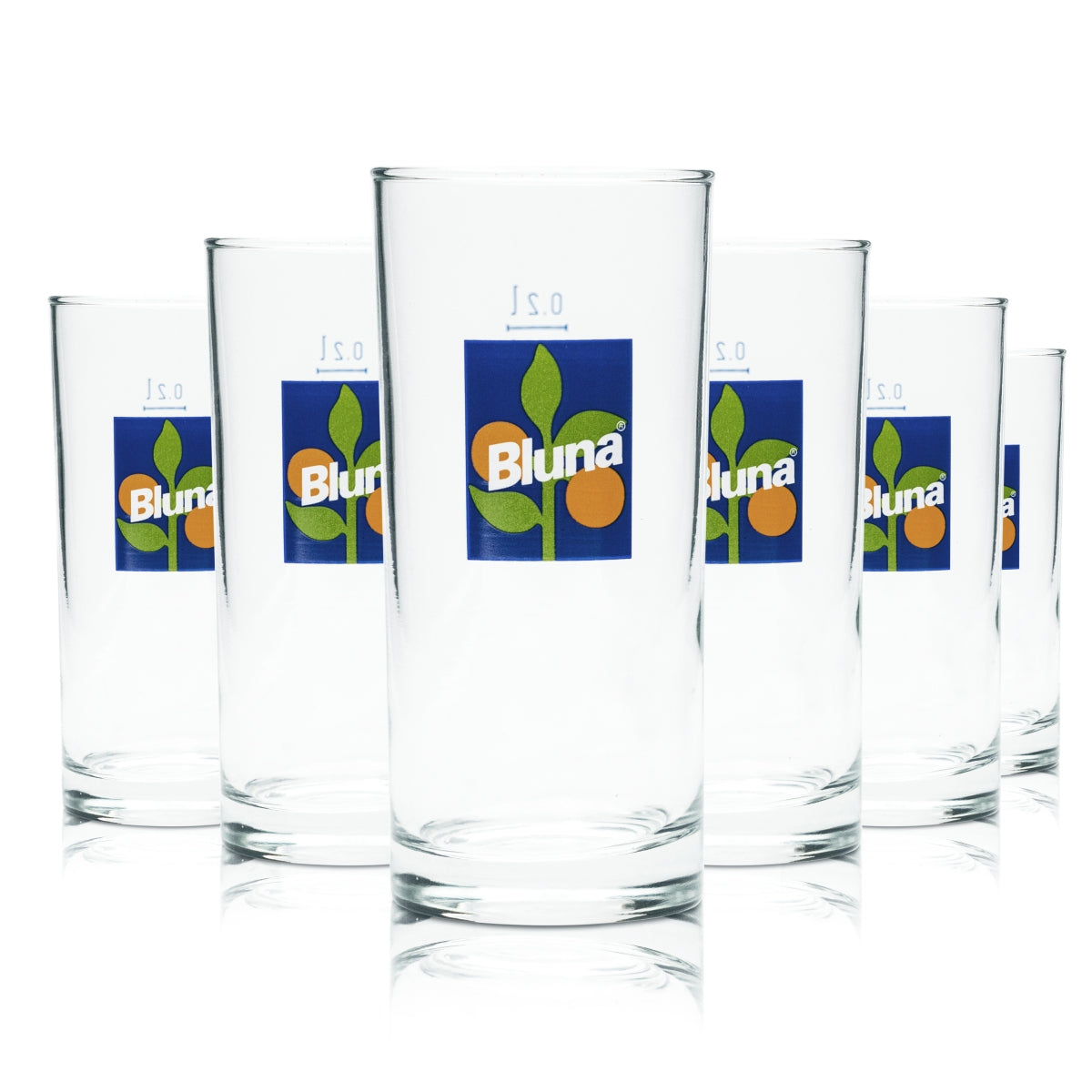 6x Bluna Verre 0,2 l Gobelet Calibré Gastro Verres à soda Cola