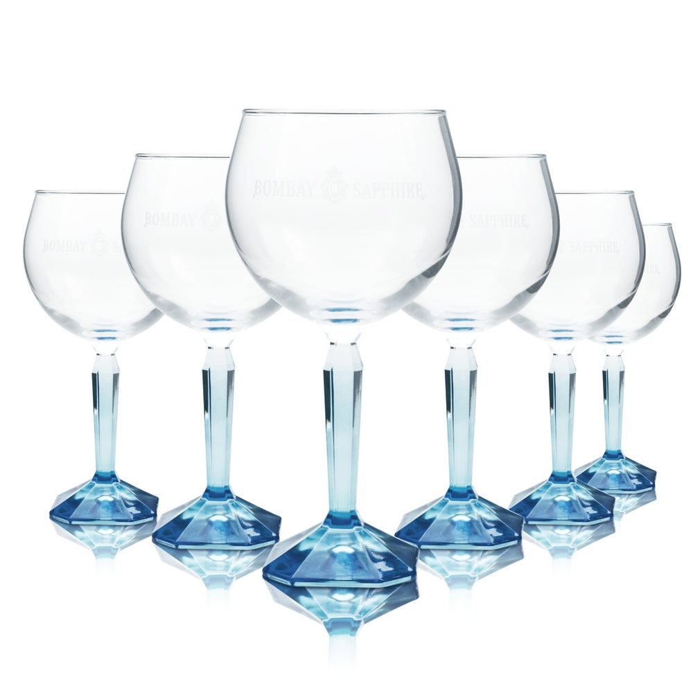 6 verres à pied Bombay Sapphire Gin 48 cl Verres à cocktail Longdrink Tonic
