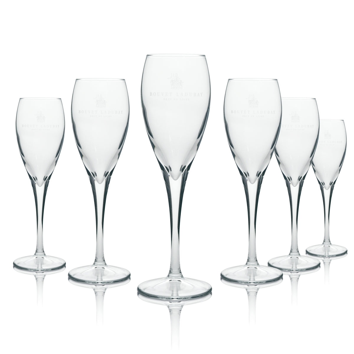 6x Bouvet Ladubay Verre à vin Flûte Vintage 13 cl
