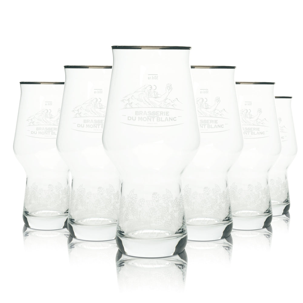 6 verres à bière Brasserie Du Mont Blanc 0,5 l Craft Master One Gläser Beer
