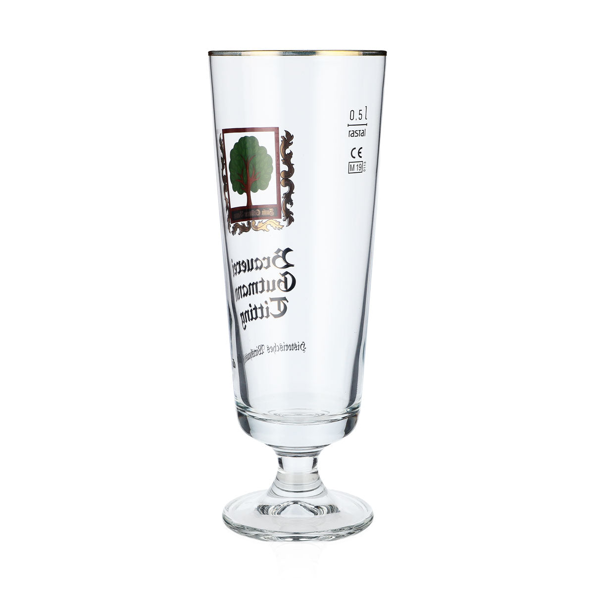 6 verres à bière Gutmann Titting 0,5 l, forme « coupe », motif arbre et brasseur – Vue 4