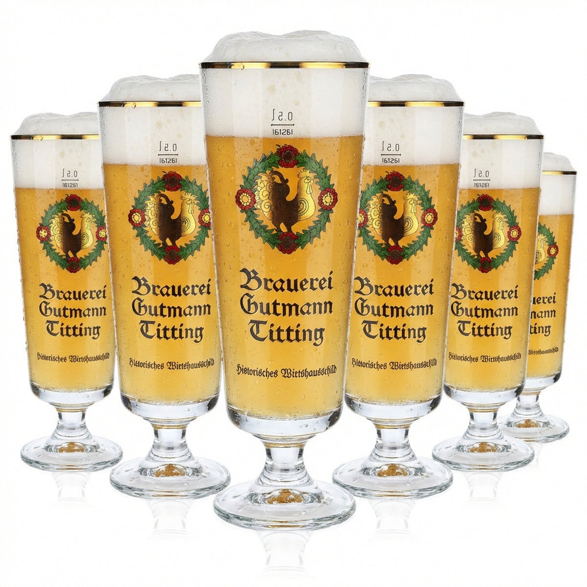 6 verres à bière Gutmann Titting de 0,5 l avec robinet Rastal Brauerstutzen