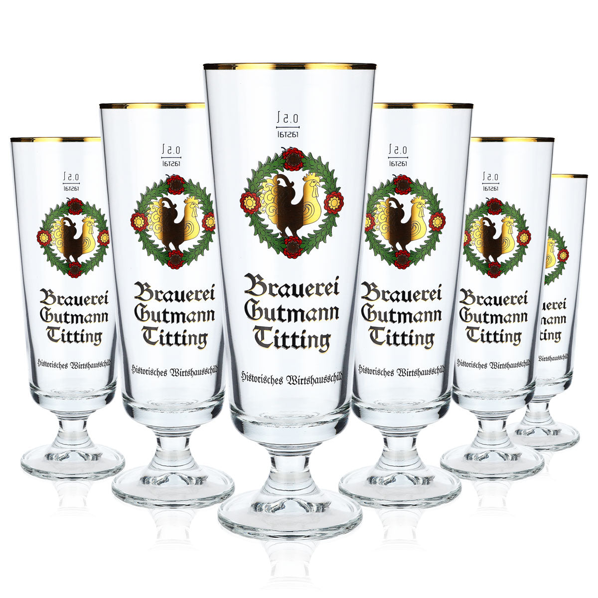 6 verres à bière Gutmann Titting de 0,5 l avec robinet Rastal Brauerstutzen – Vue 5