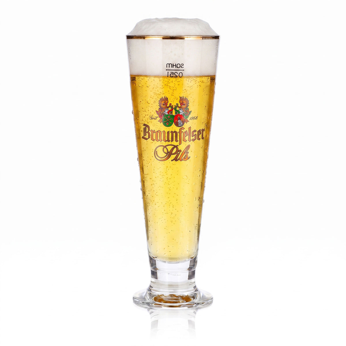 6 verres à bière Braunfelser de 0,25 l, forme coupe, bord doré, Pils Sahm (lot de 6) – Vue 2