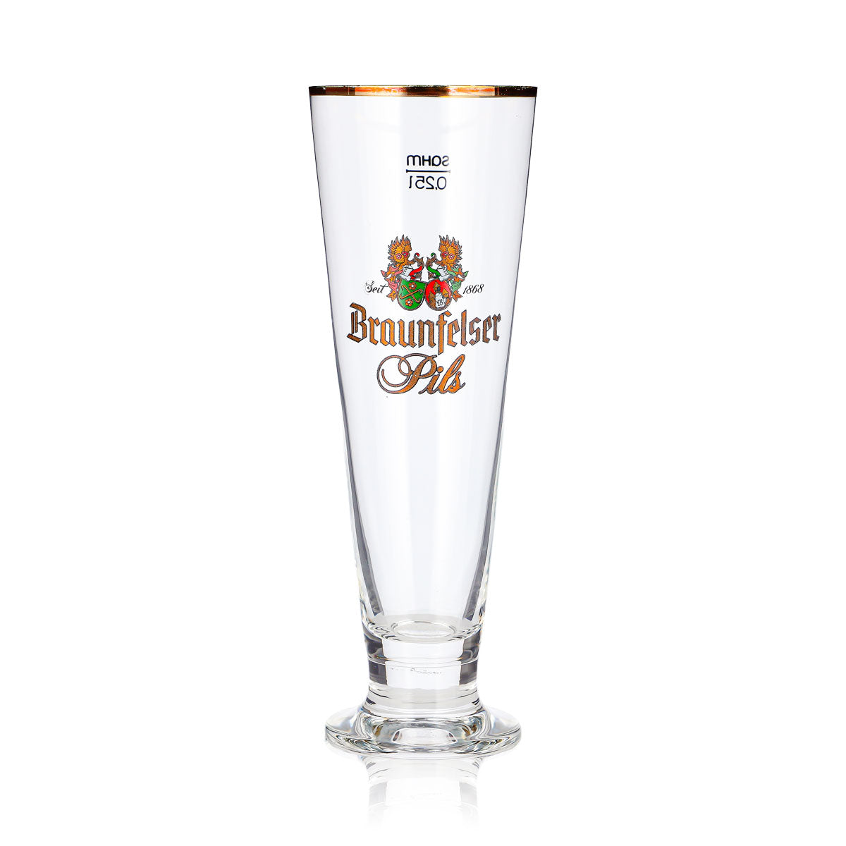 6 verres à bière Braunfelser de 0,25 l, forme coupe, bord doré, Pils Sahm (lot de 6) – Vue 3