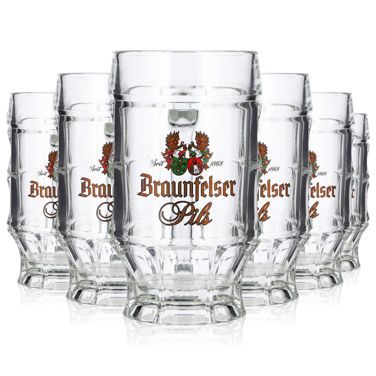 6 verres à bière Braunfelser de 0,3 l, modèle « Krug Sahm », Strasbourg