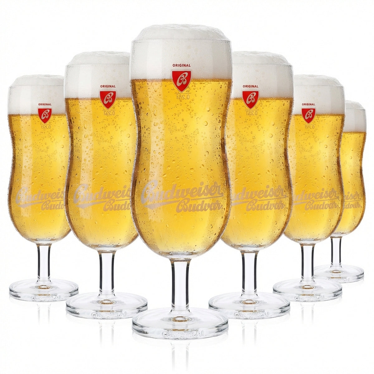 6 verres à bière Budweiser 0,25 l Verres à bière profilés Verres design Budvar