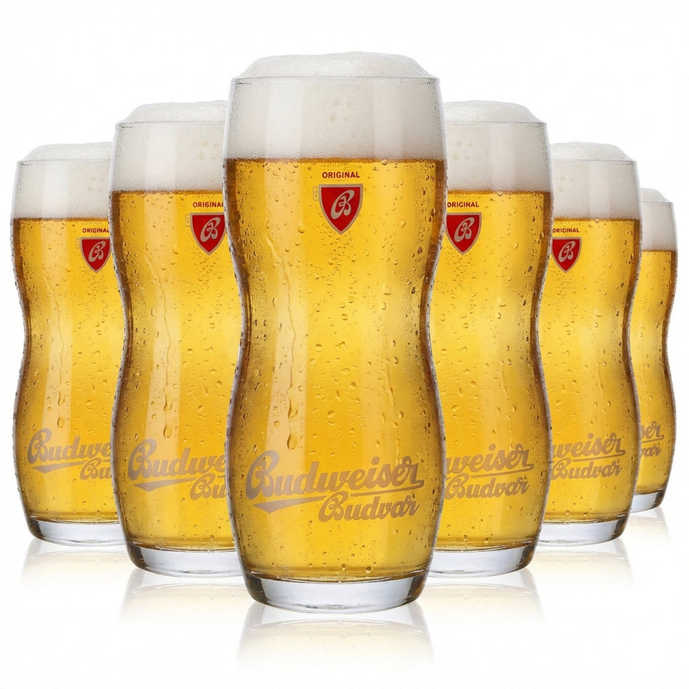 6 verres à bière Budweiser 0,5 L Verres à bière profilés Verres design Budvar