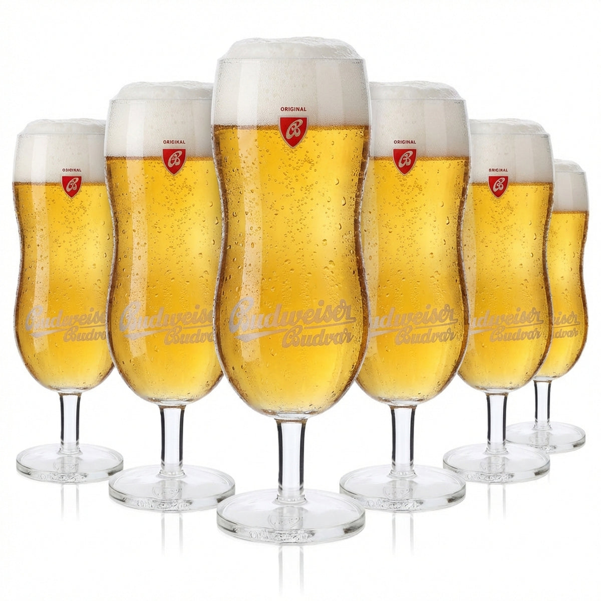 6 verres à bière Budweiser 0,4 l Verres à bière en forme de coupe Verres profilés