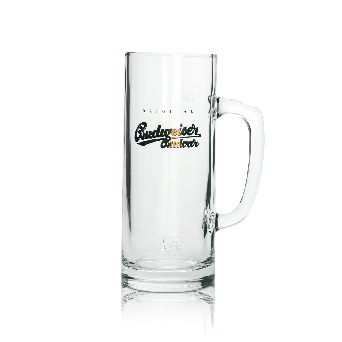 6 chopes à bière Budweiser 0,5 l avec logo doré – Vue 2