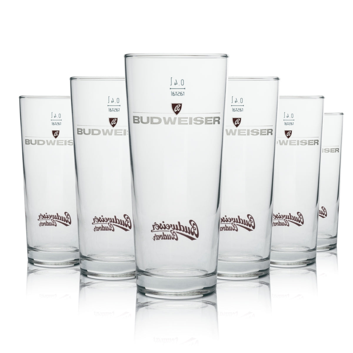 6 verres à bière Budweiser Longdrink ancien logo 0,4 l rastal