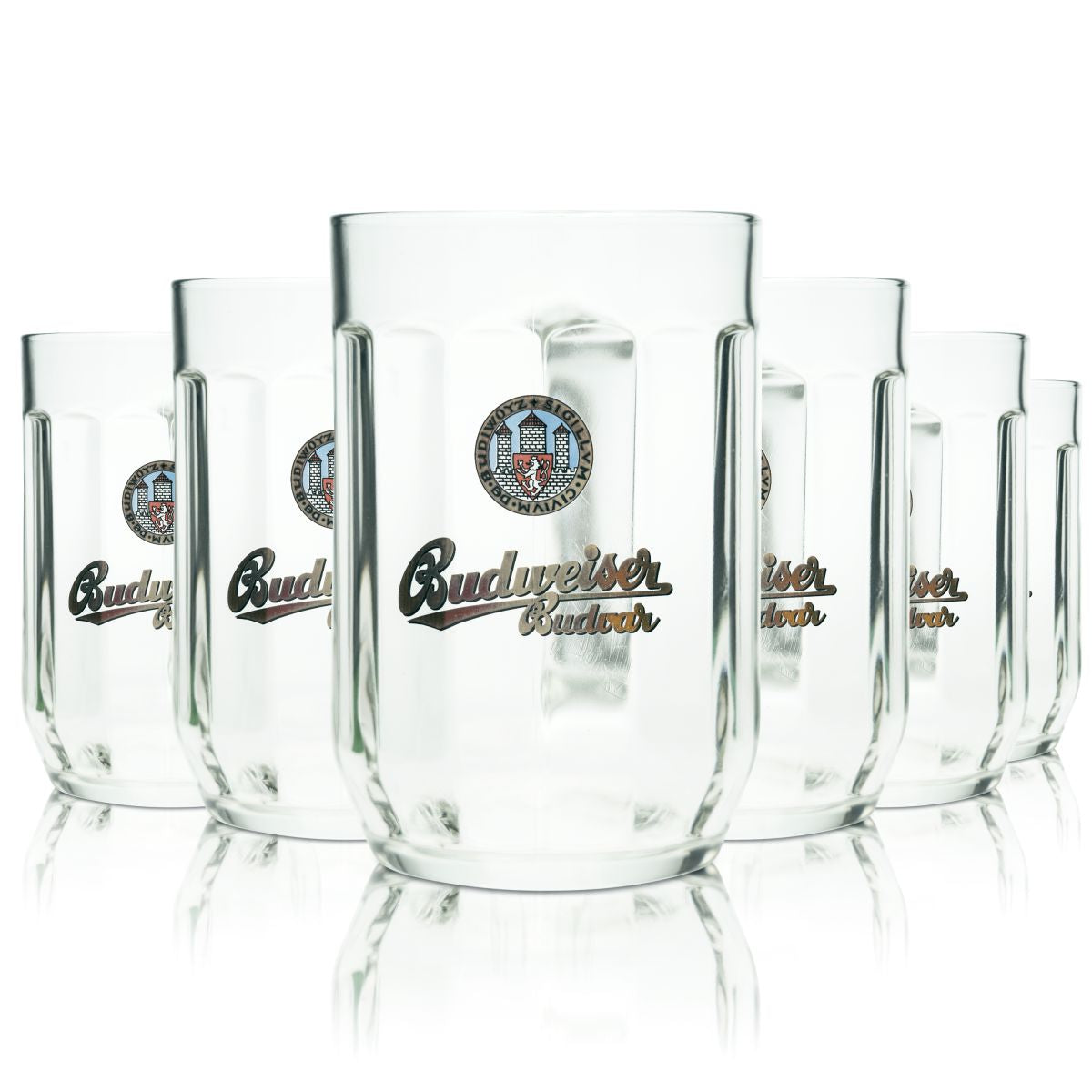 6x Verre à bière Budweiser 0,5l Chope à bière Praga Budvar Seidel Verres à Humpen Set