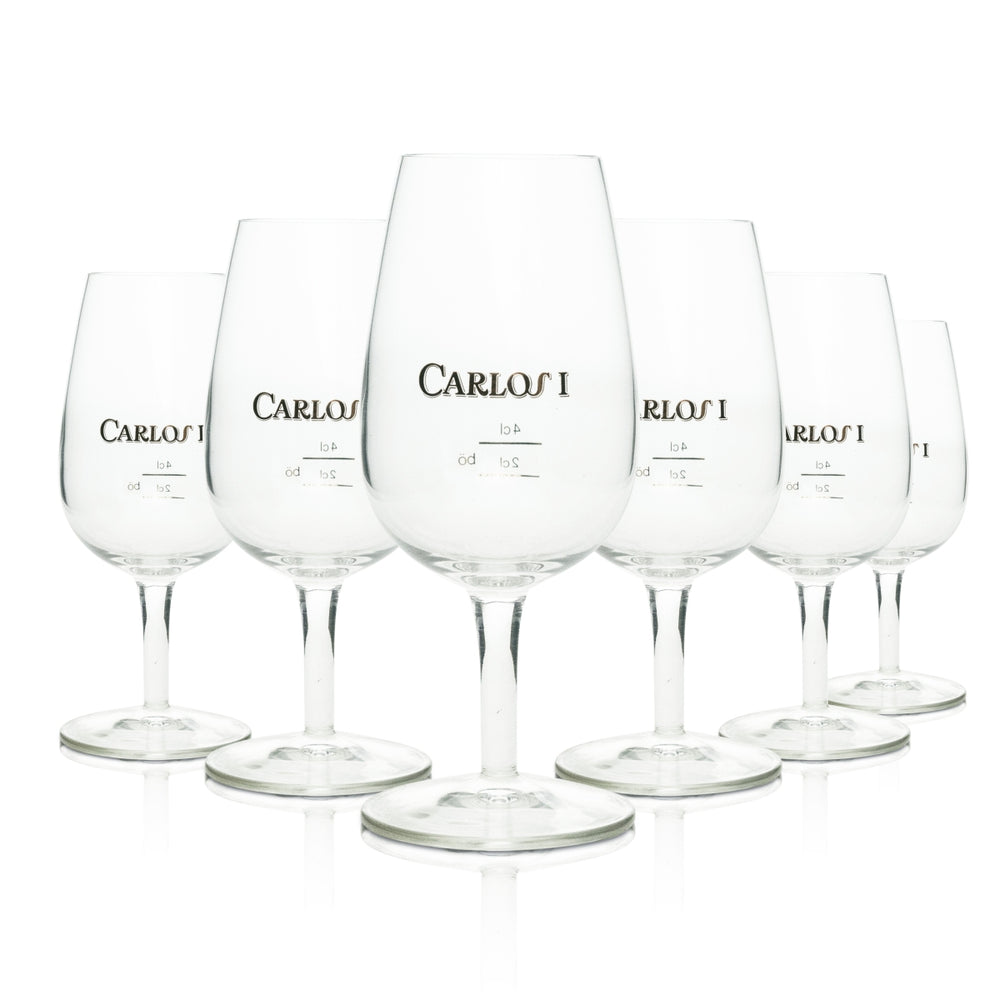 6 verres à brandy Carlos avec logo dégustation doré 4 cl Böckling