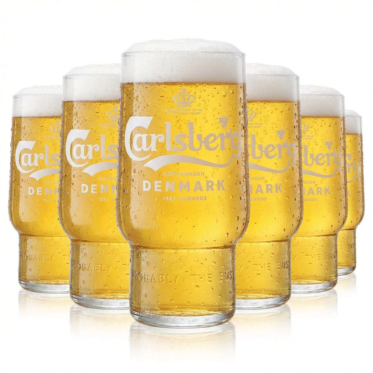 6 verres à bière Carlsberg 0,5 l Verres à bière Tumbler Verre à bière Mug Logo blanc