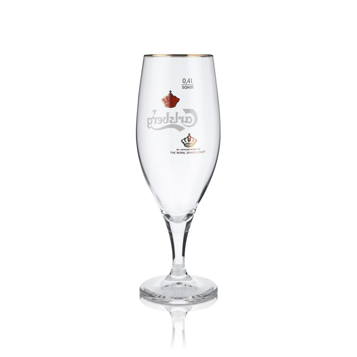 6x verre Carlsberg 0,4l coupe de bière bord doré tulipe champignon ensemble de verres brasserie Danemark – Vue 3