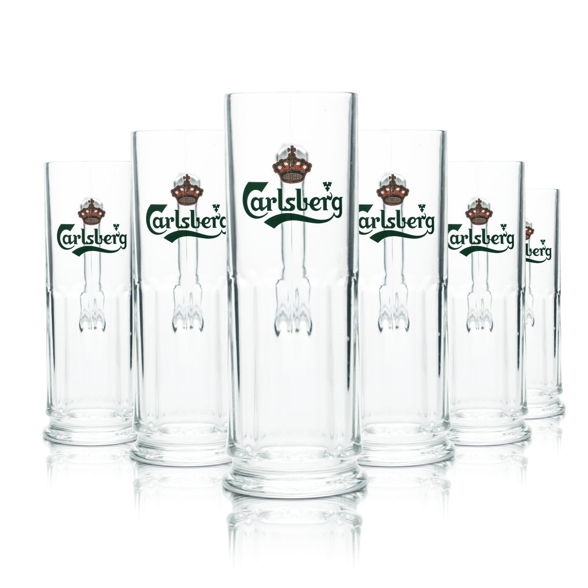 6 verres à bière Carlsberg 0,4 l, forme contour, chope, mug, brasserie Pilsener