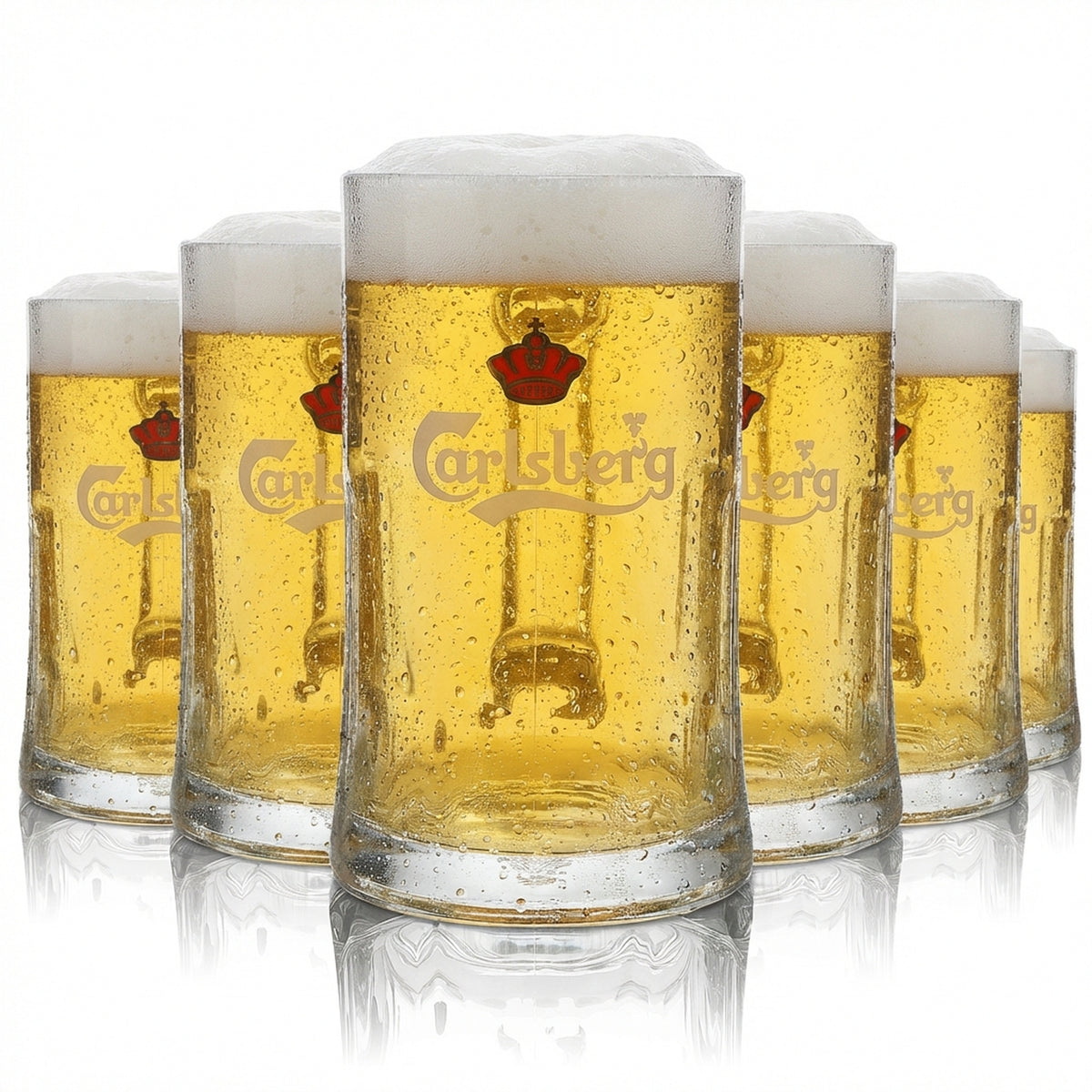 6x Carlsberg Verre 0,5 l Chope à bière Seidel Humpen Verres à bière Set Brasserie Pilsener