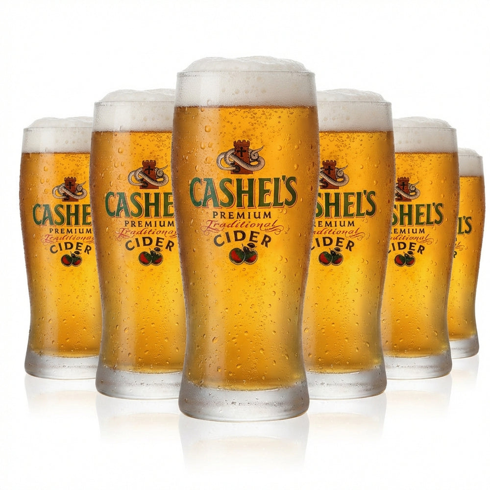 6 verres Cashels 0,4 l entièrement satinés Irish Beer verre dépoli