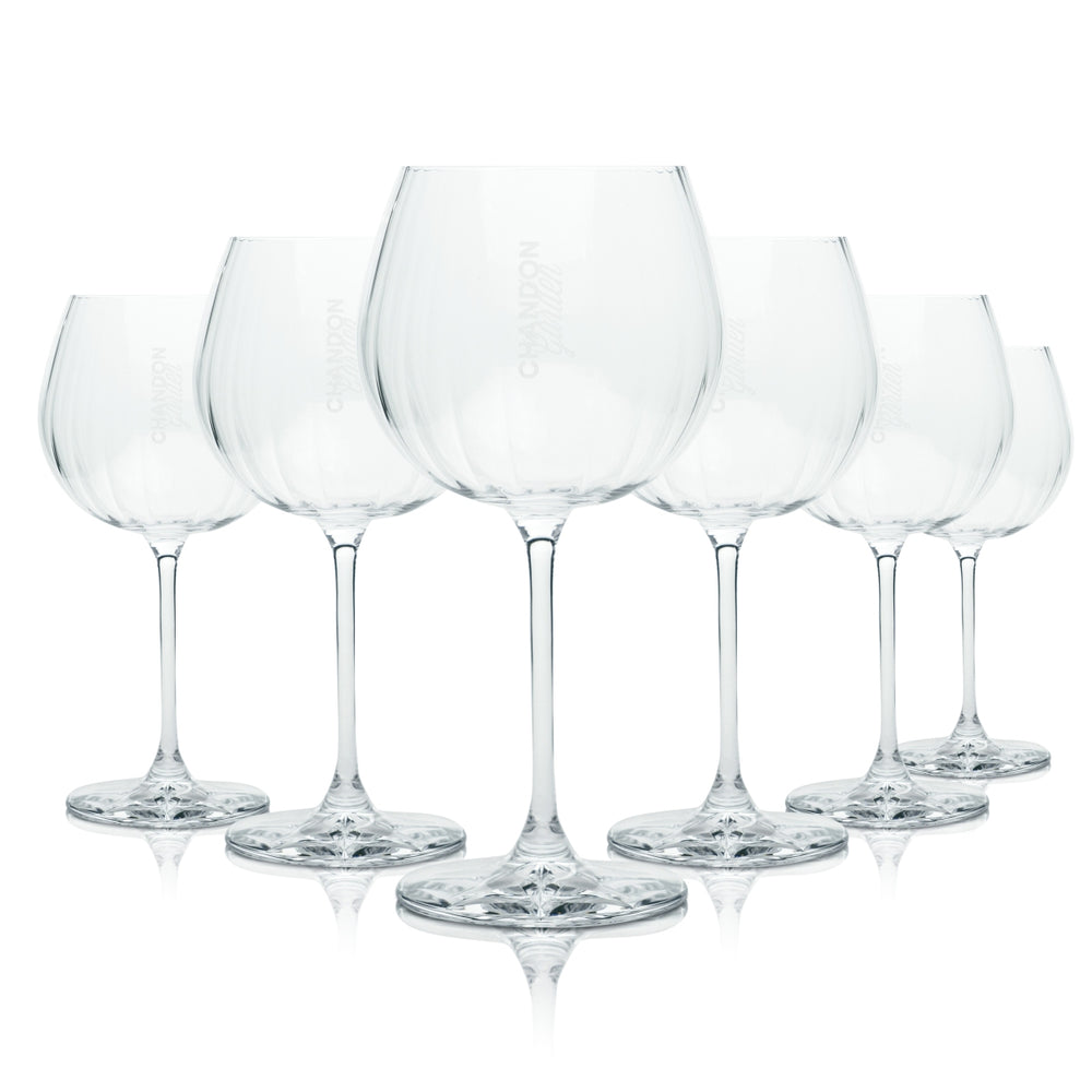6 verres Chandon Garden Spritz 0,46 l Verres à pied relief Apéritif Champagne Moët
