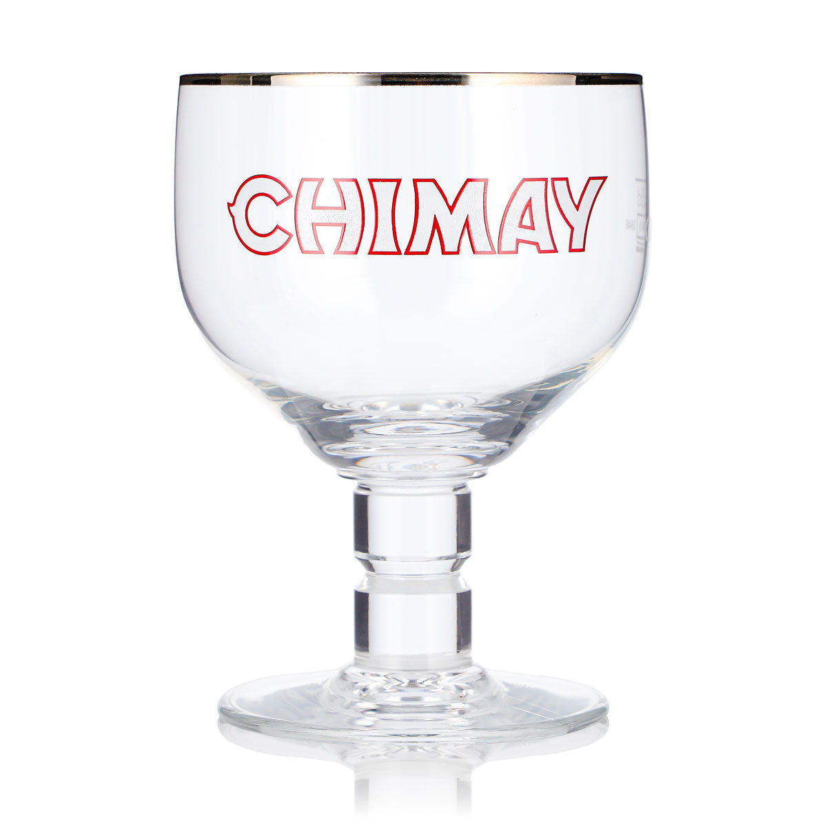 Lot de 6 verres à bière Chimay de 0,25 l, forme coupe, bord argenté, Belgique (lot de 6) – Vue 2