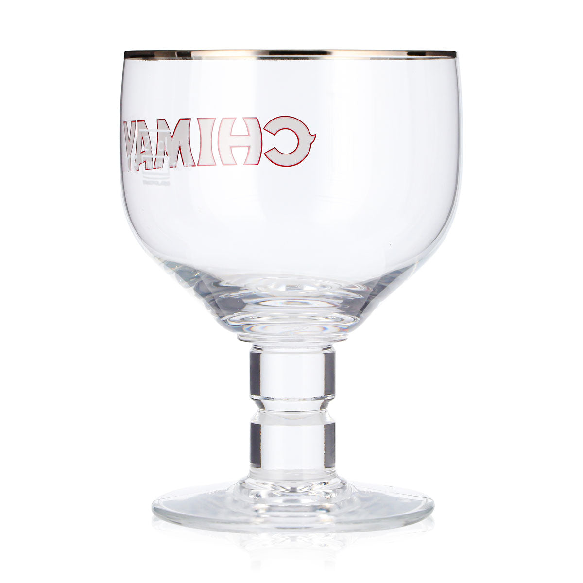 Lot de 6 verres à bière Chimay de 0,25 l, forme coupe, bord argenté, Belgique (lot de 6) – Vue 4