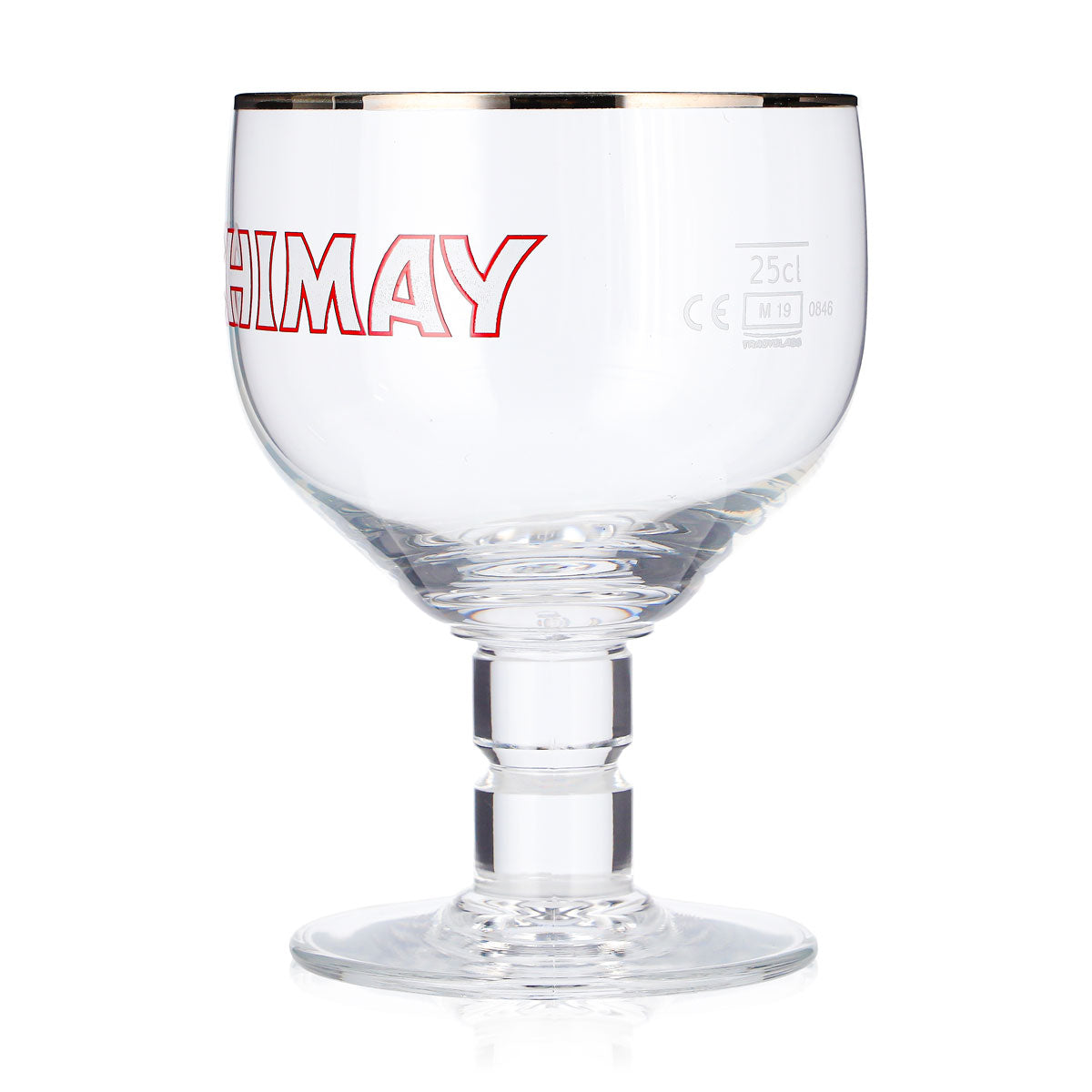 Lot de 6 verres à bière Chimay de 0,25 l, forme coupe, bord argenté, Belgique (lot de 6) – Vue 5