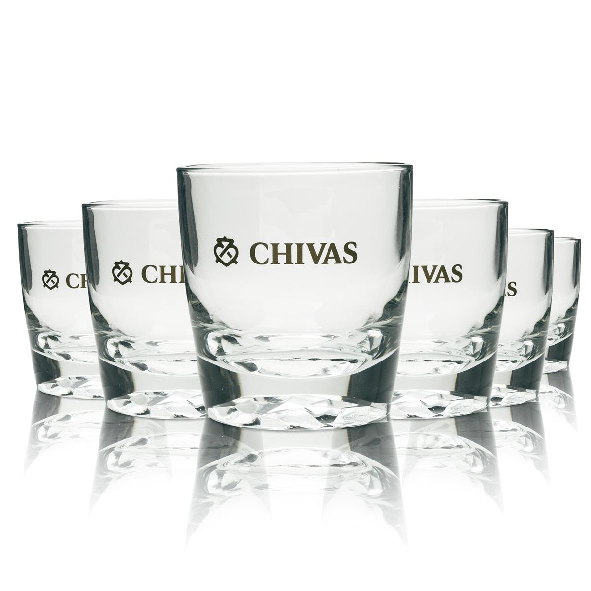 6 verres Chivas Regal avec inscription dorée en forme de V