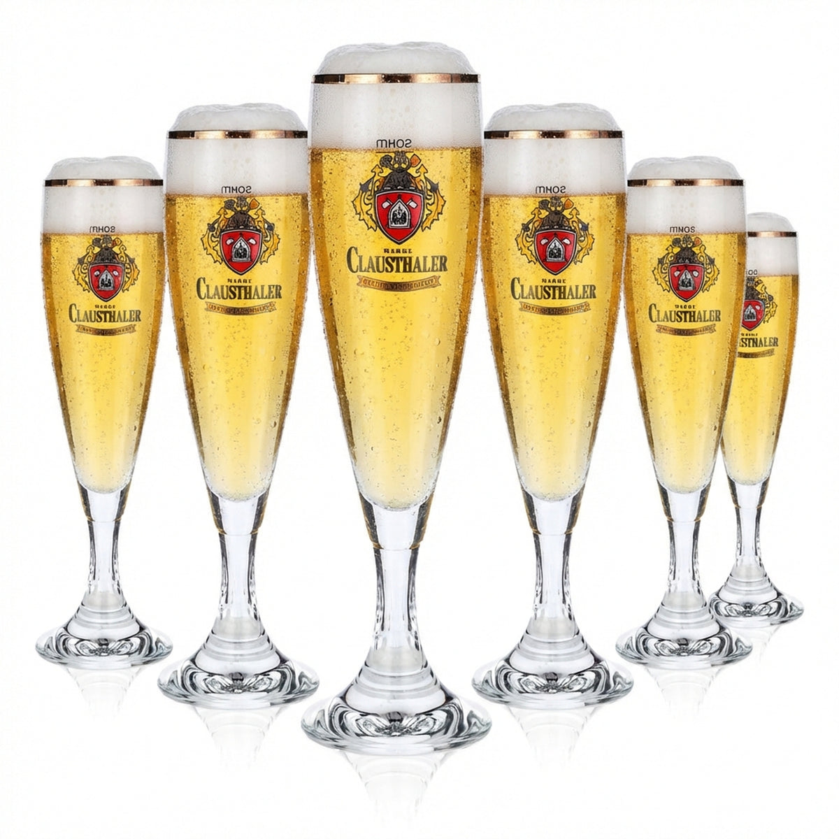6 verres à bière Clausthaler sans alcool Verres à bière Coupe Verre à bière 0,2 l