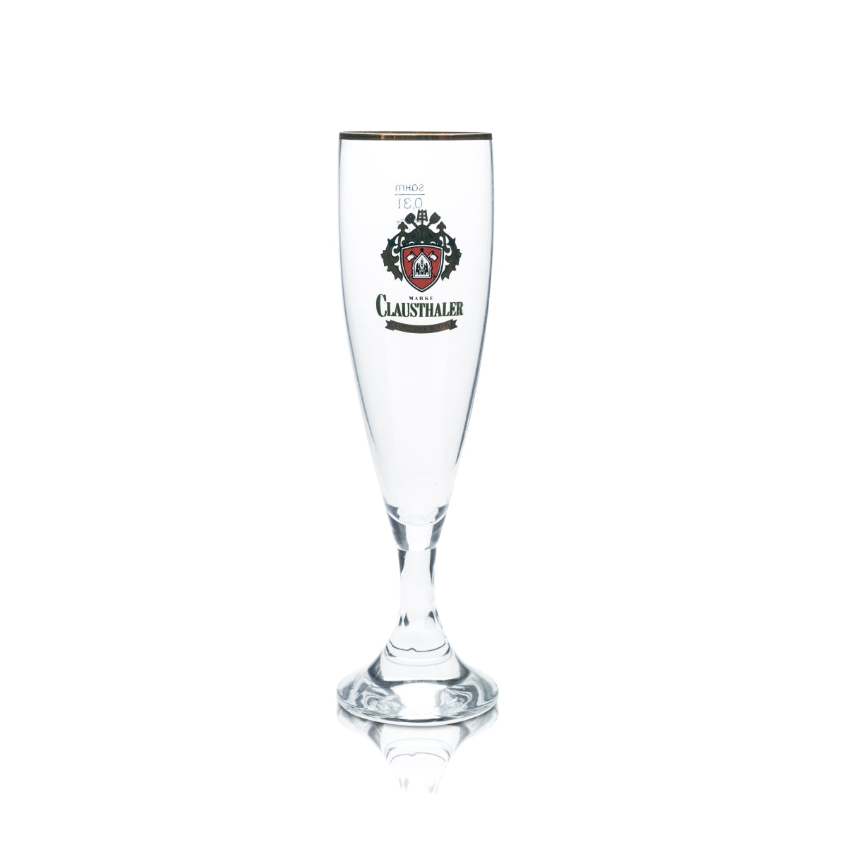 6 verres à bière Clausthaler 0,3 l, forme tulipe, bord doré, sans alcool, pour bars et restaurants – Vue 2