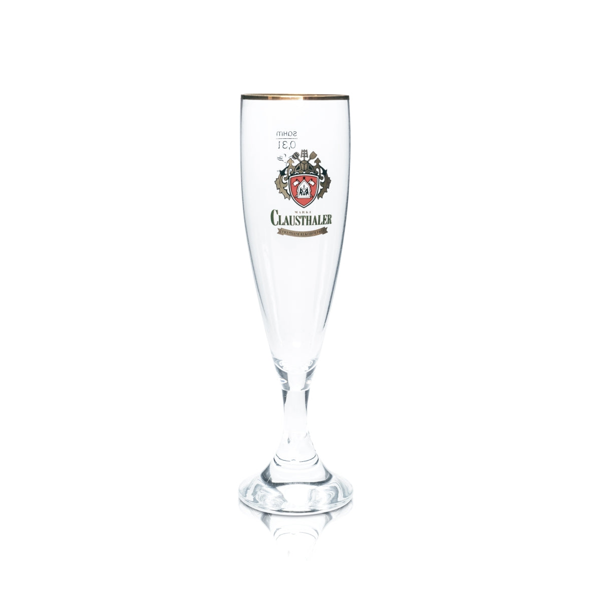 6 verres à bière Clausthaler 0,3 l, forme tulipe, bord doré, sans alcool, pour bars et restaurants – Vue 4