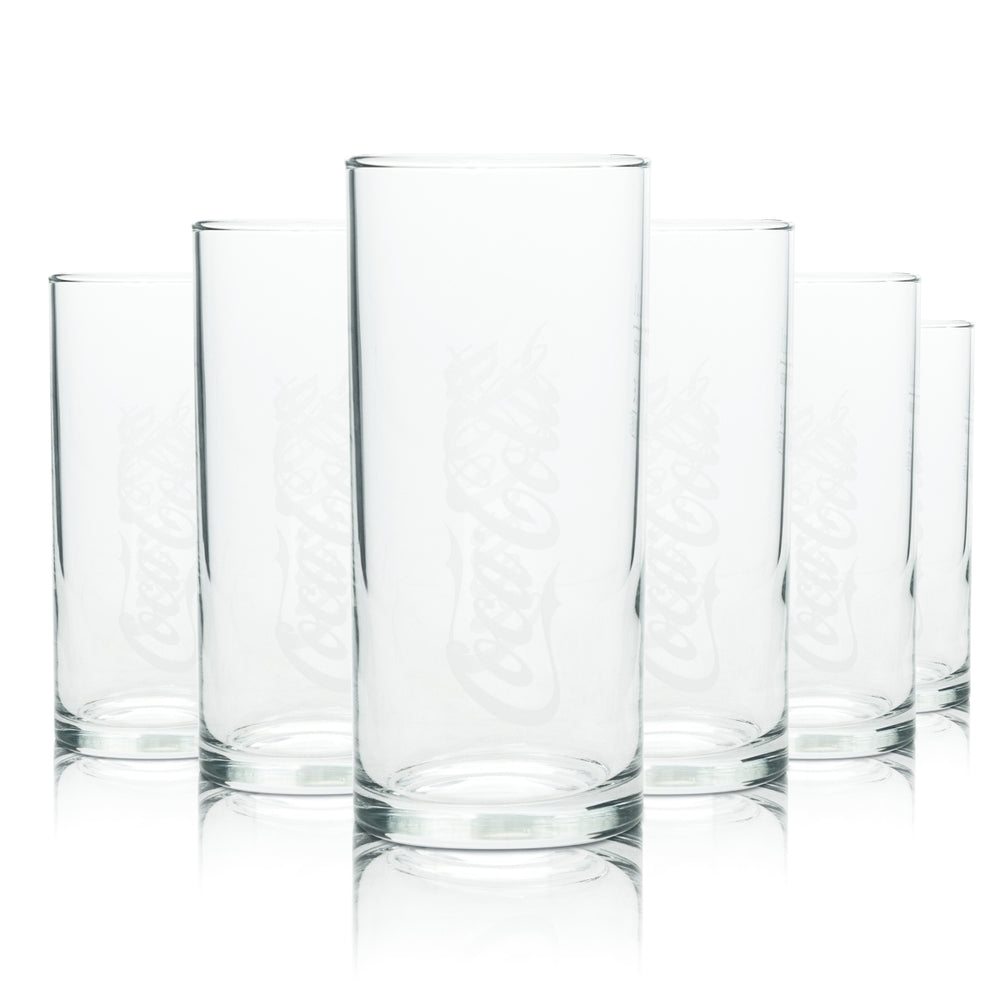 6 verres Coca Cola 0,2 l Wave Retro ancienne version Verres Double vague Collectionneur Bar