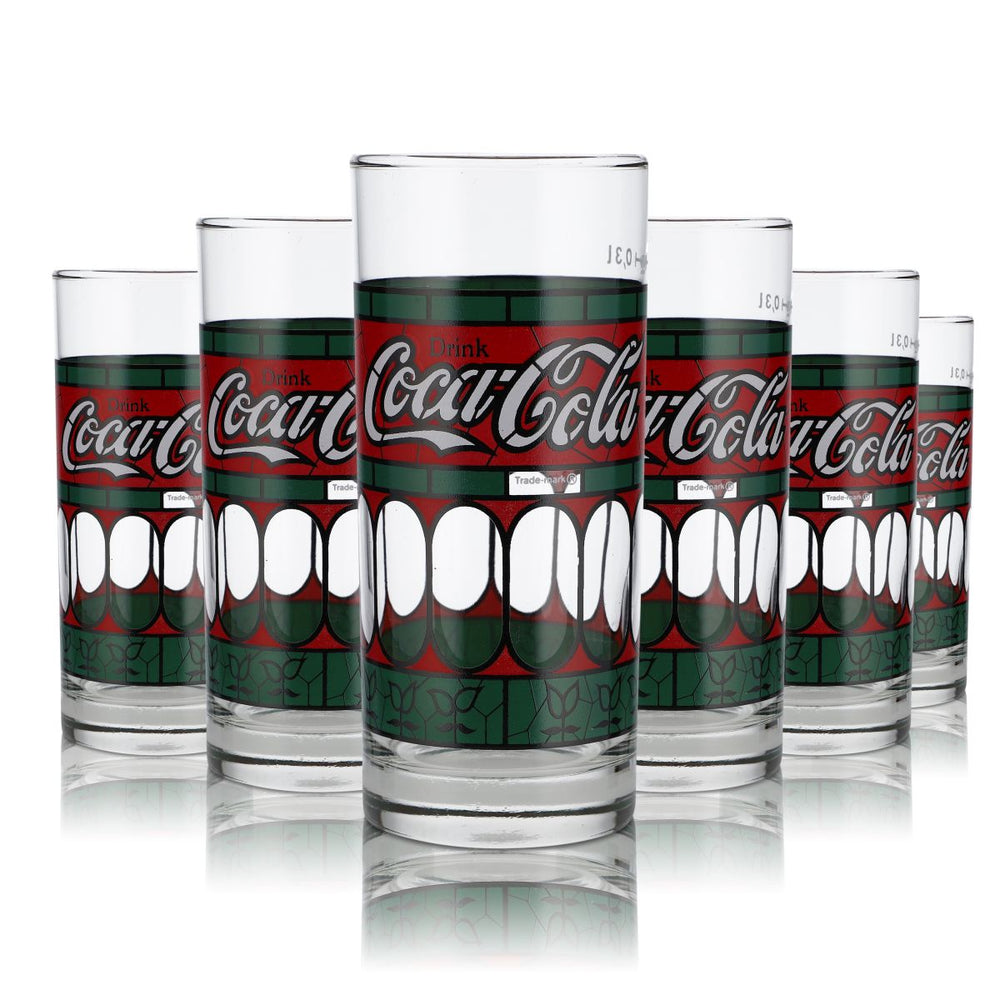 6 verres Coca Cola 0,3 l Verres Tiffany des années 80 Édition spéciale Set de verres Collectionneur