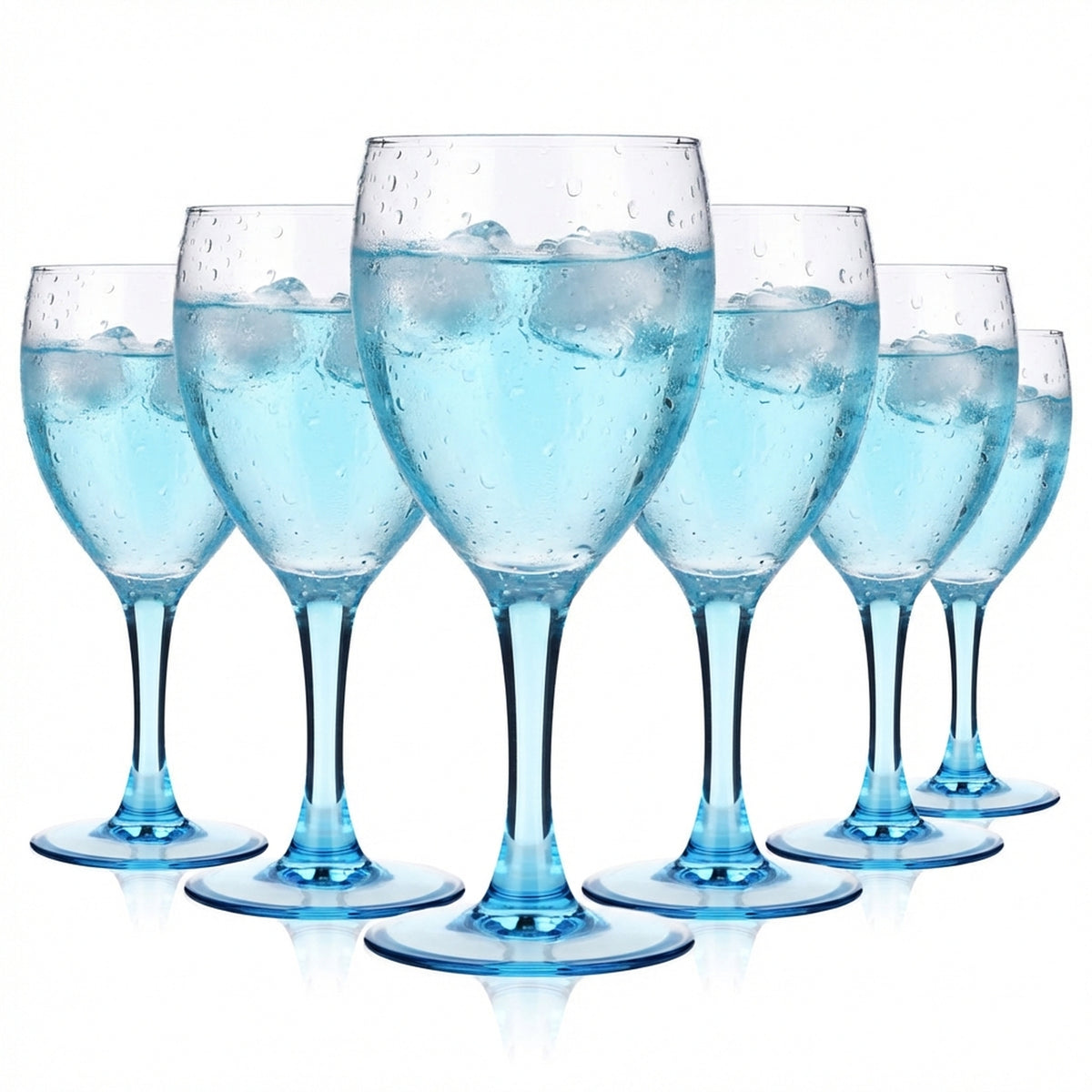 6 verres à eau Cool Blue 0,19 l Verres à eau Calice Pied bleu