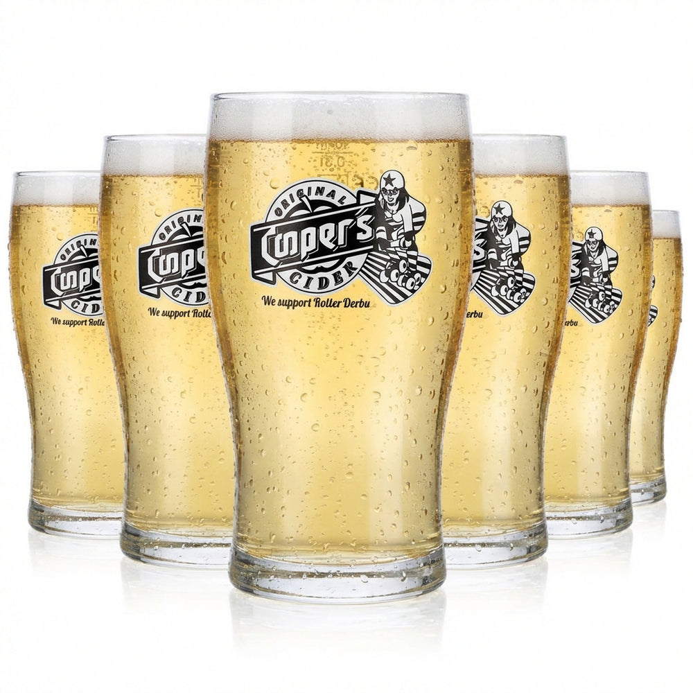6 verres à cidre Coopers 0,3 l Verre à cidre « We support Roller Derby » Tulip