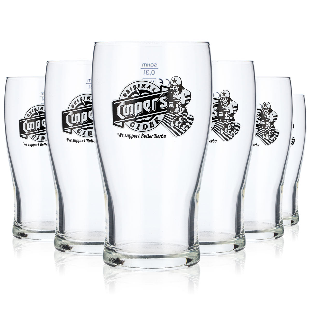 6 verres à cidre Coopers 0,3 l Verre à cidre « We support Roller Derby » Tulip – Vue 5