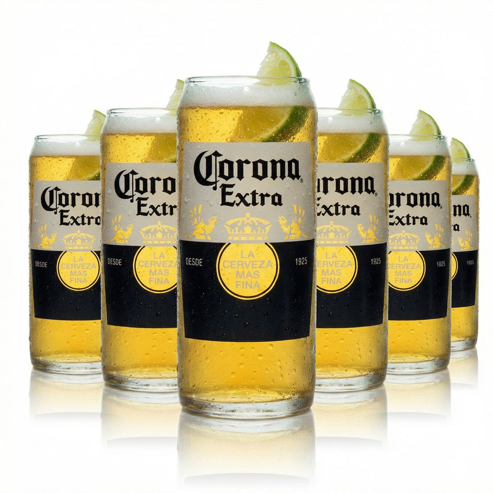 6 verres à bière Corona 0,33 l, verres à pied, verres gastronomiques Cerveza Light Beer